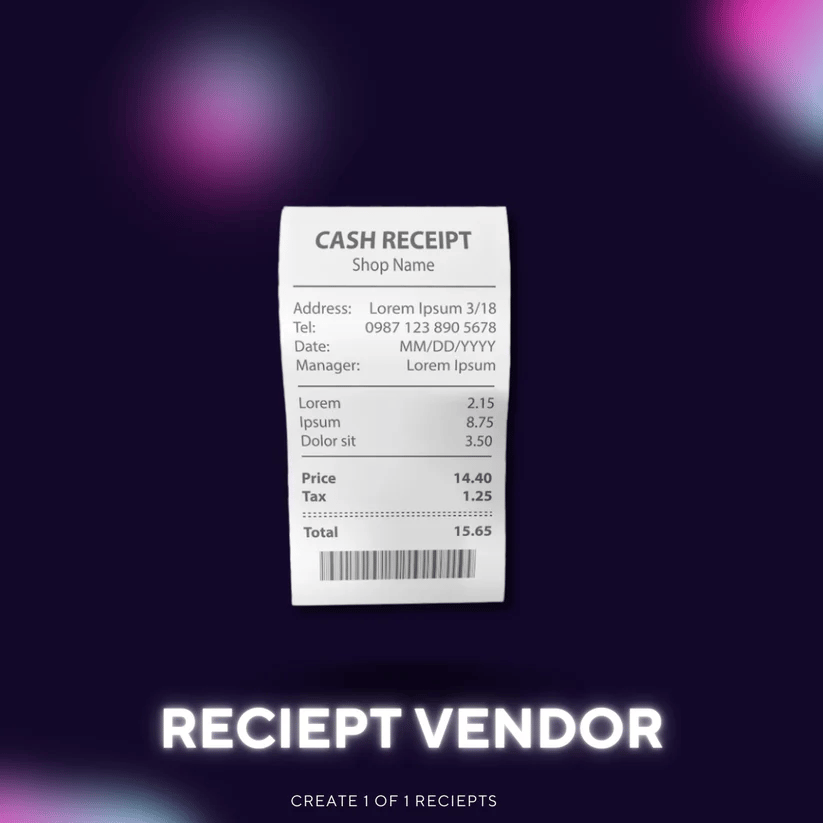 Receipt Vendor